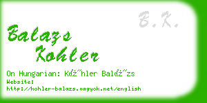 balazs kohler business card