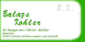 balazs kohler business card